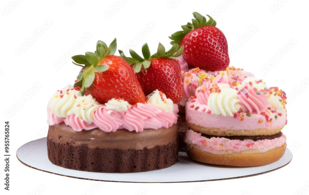 PNG Gift box dessert cake strawberry. PNG Gift box dessert cake strawberry.