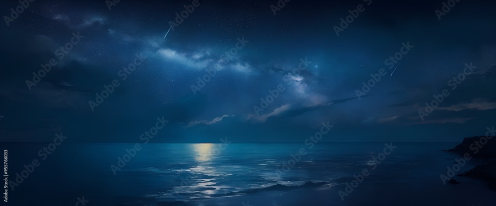 夜空と海の星空 夜空と海の星空