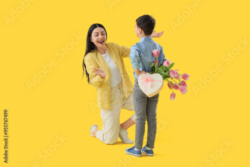 Mother receiving gifts from...