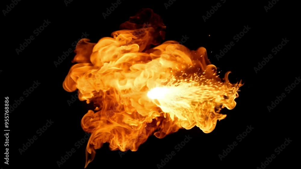 Fire explosion shooting with high speed camera with black png background Fire explosion shooting with high speed camera with black png background