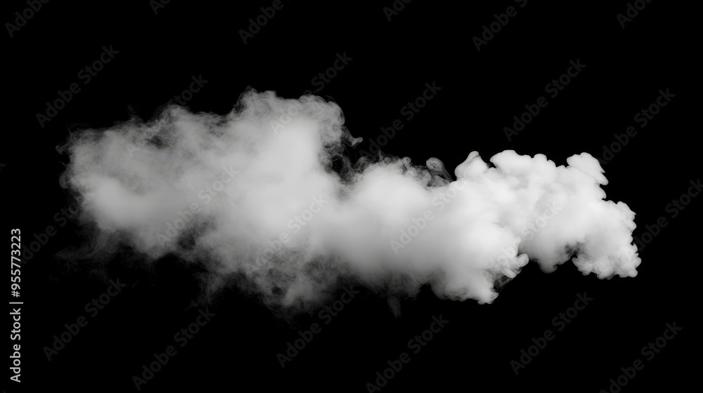 Fototapeta premium White smoke on black background. Fog texture