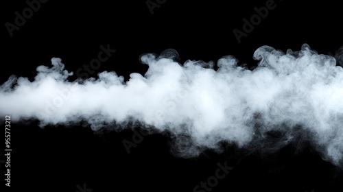 White smoke on black background. Fog texture