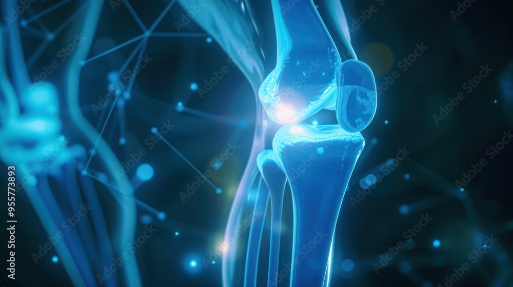 Digital 3D Illustration of a Human Knee Joint Digital 3D Illustration of a Human Knee Joint