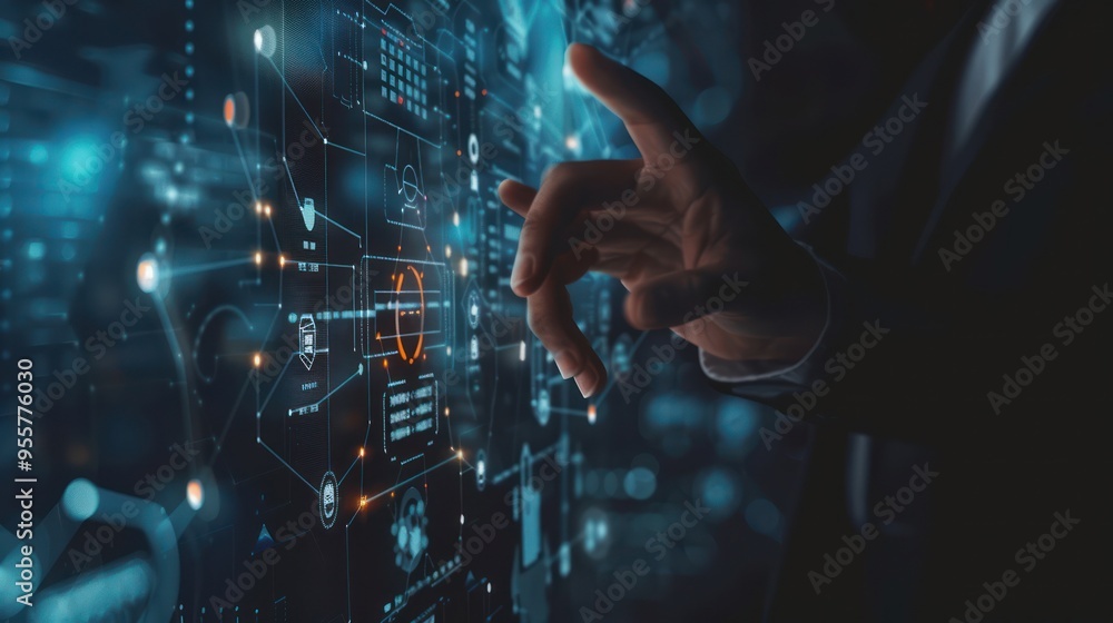Hand Interacting with Digital Interface Hand Interacting with Digital Interface