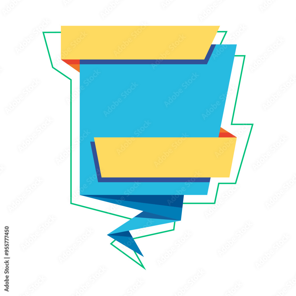 Origami sale banner label badge blank design template Origami sale banner label badge blank design template