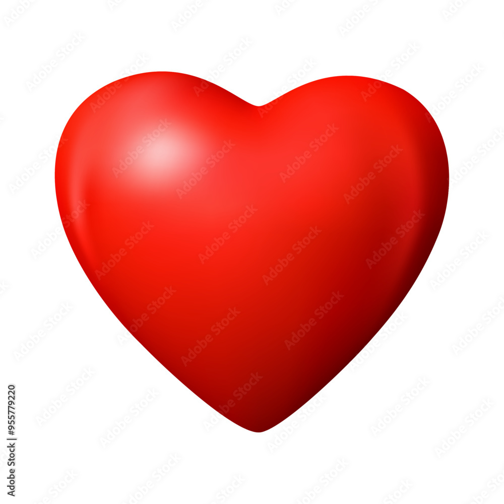 Realistic 3d heart love illustration isolated on the white background Realistic 3d heart love illustration isolated on the white background
