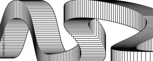 Wavy poster design background with flying cards or frames. Black and white blended square template for poster, banner, flyer, brochure, leaflet, booklet. Retro dynamic abstract step wallpaper. Vector