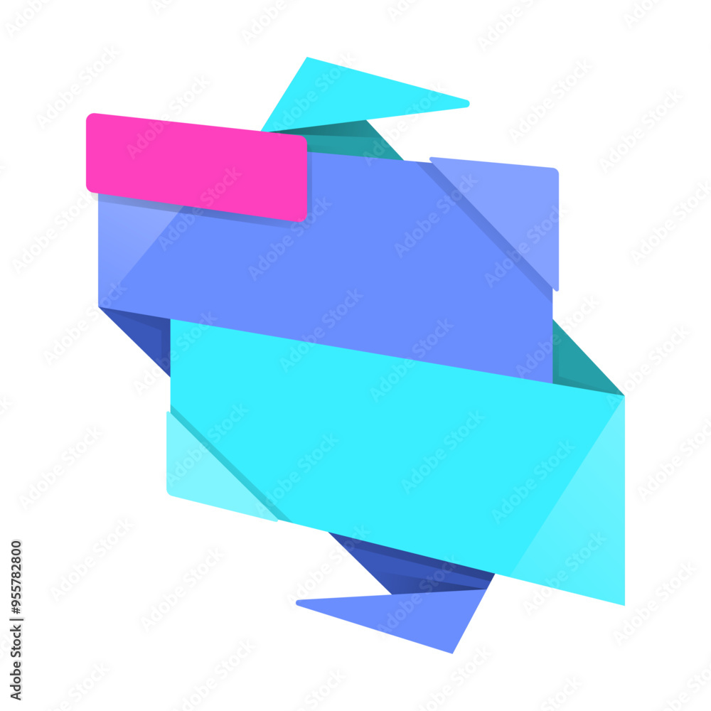 Origami sale banner label badge blank design template Origami sale banner label badge blank design template