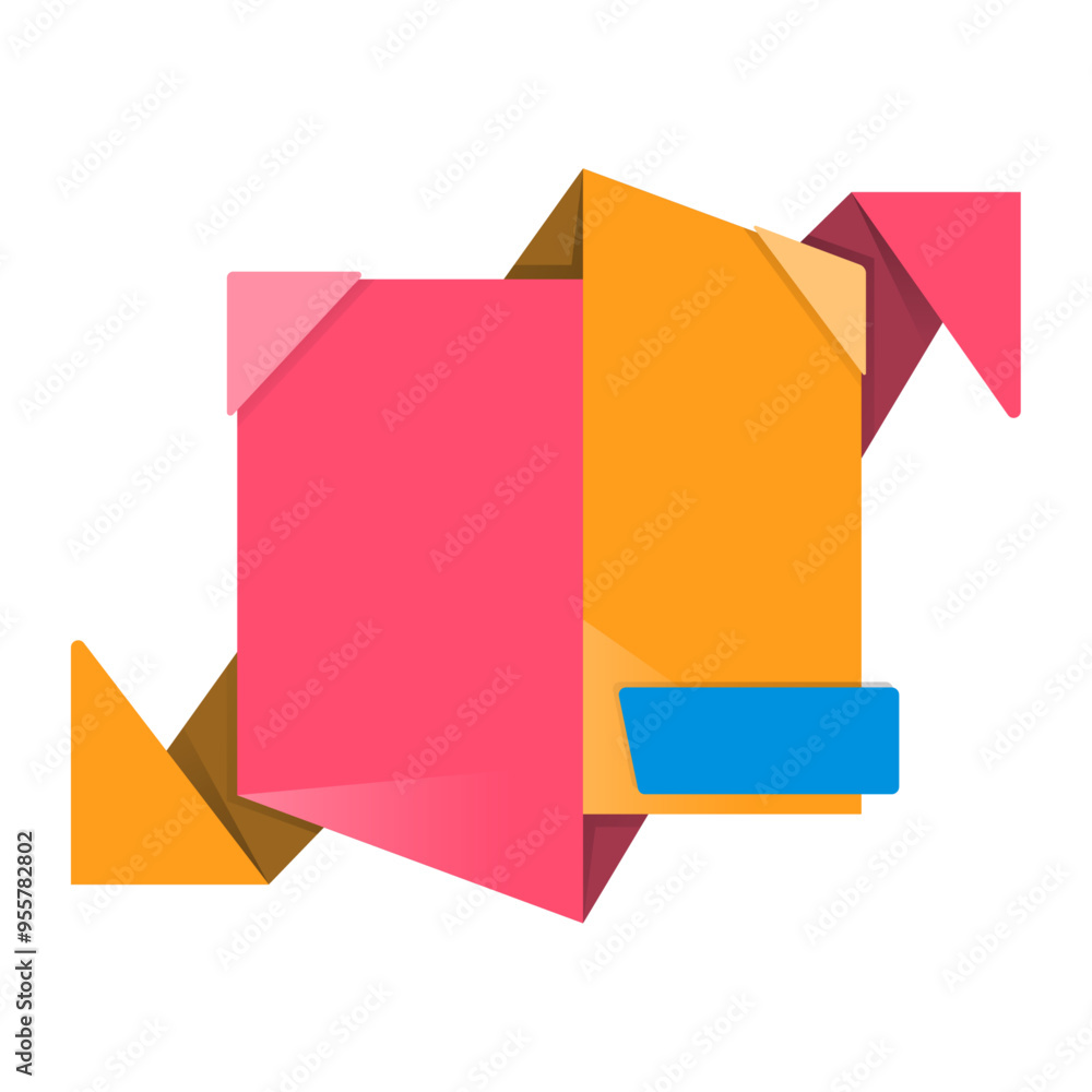 Origami sale banner label badge blank design template Origami sale banner label badge blank design template