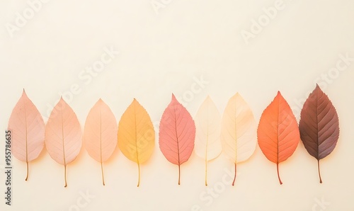 minimalistic autumn leaves, Generative AI