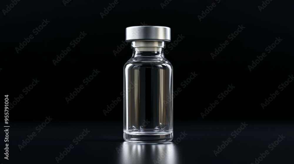 Single medical vial. Pharmaceutical concept Single medical vial. Pharmaceutical concept