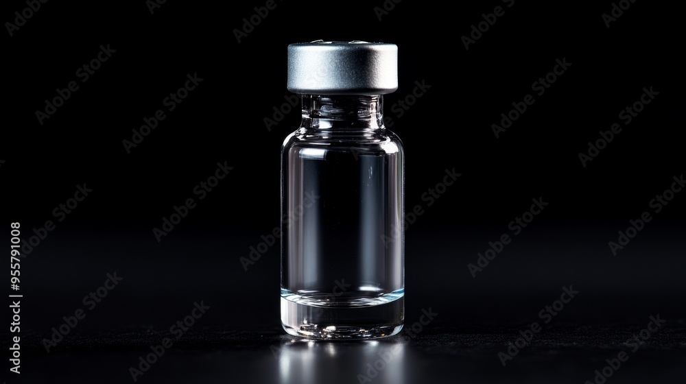 Single medical vial. Pharmaceutical concept Single medical vial. Pharmaceutical concept