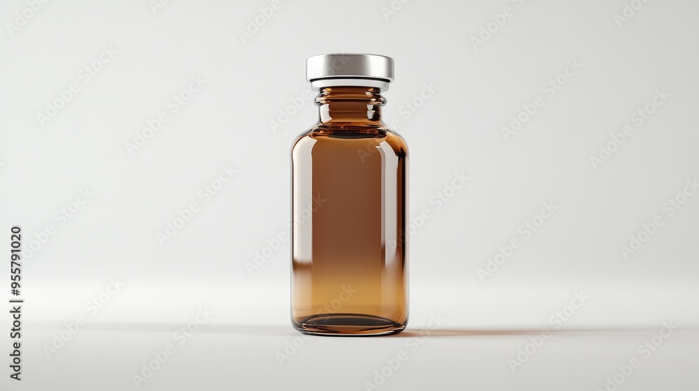 Single medical vial. Pharmaceutical concept Single medical vial. Pharmaceutical concept
