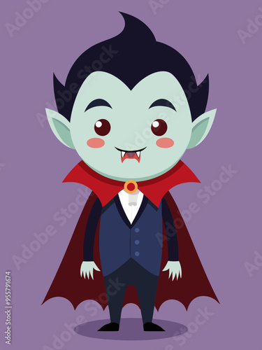 Cute Halloween vampire cartoon , Halloween Ghost vector illustration