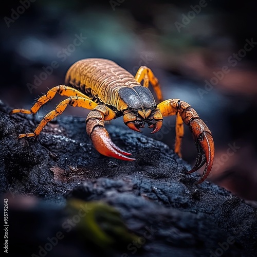 Scorpion Isolated on Abstract Background photo