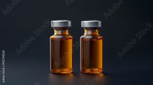 Two medical vials. Pharmaceutical concept