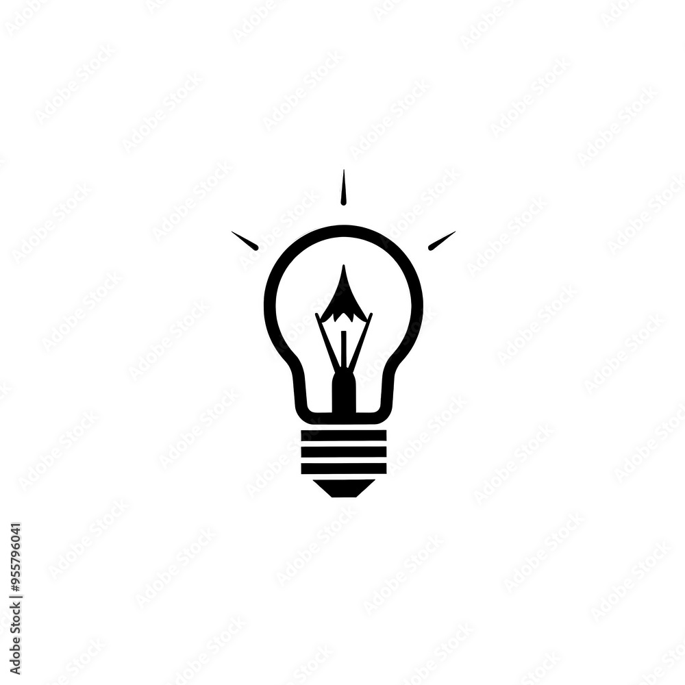 Lightbulb Icon, Minimal Simple Logo Lightbulb Icon, Minimal Simple Logo