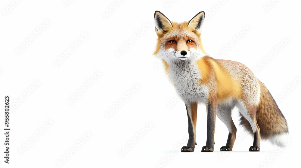 A detailed image of a fox standing elegantly. Captivating features highlight its majestic presence in nature. A detailed image of a fox standing elegantly. Captivating features highlight its majestic presence in nature.