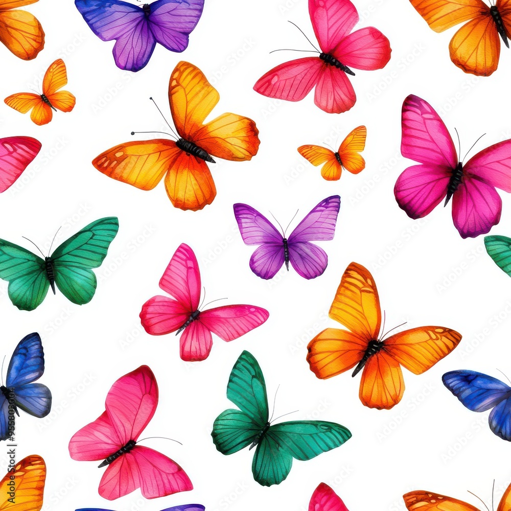 Obraz premium A colorful array of butterflies in various shades, perfect for nature-themed designs and artistic backgrounds.