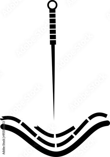 Acupuncture needle icon vector. Perfect for logo or health education.