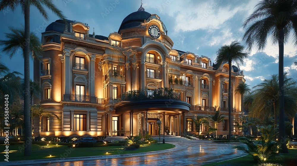 Fototapeta premium Artistic theater design with grand architecture and elegant stage features