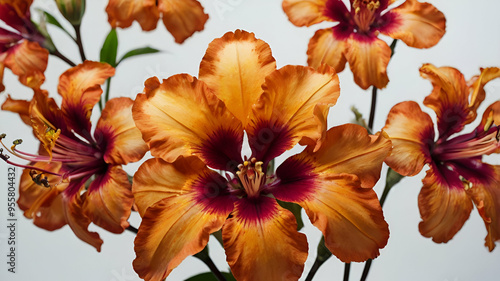 Flamboyant flowers on white background