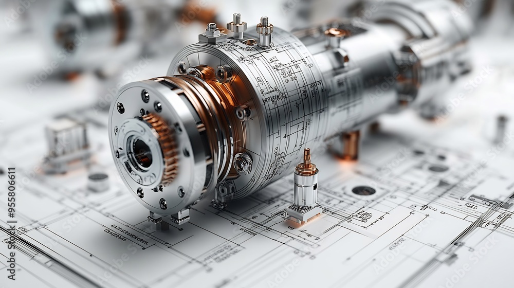 Industrial machine blueprint detailed schematics parts lists and measurements Industrial machine blueprint detailed schematics parts lists and measurements