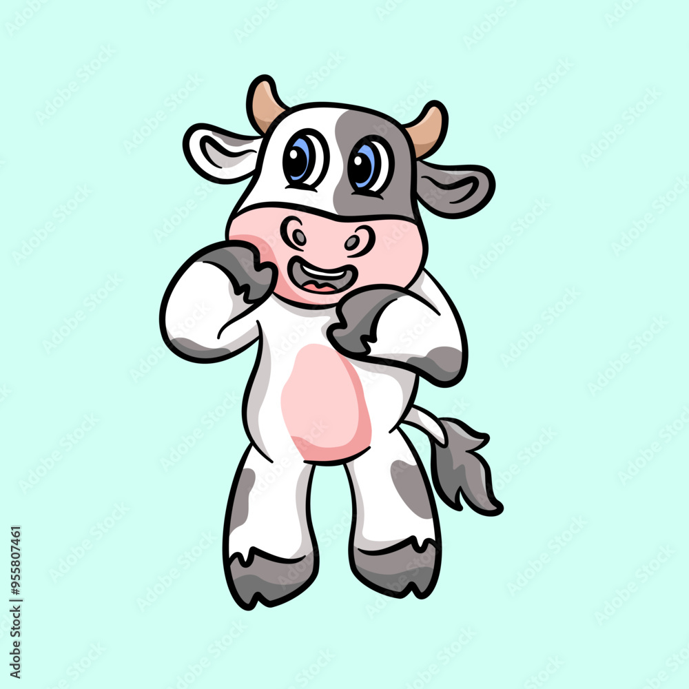 cartoon vector cow happy cartoon vector cow happy