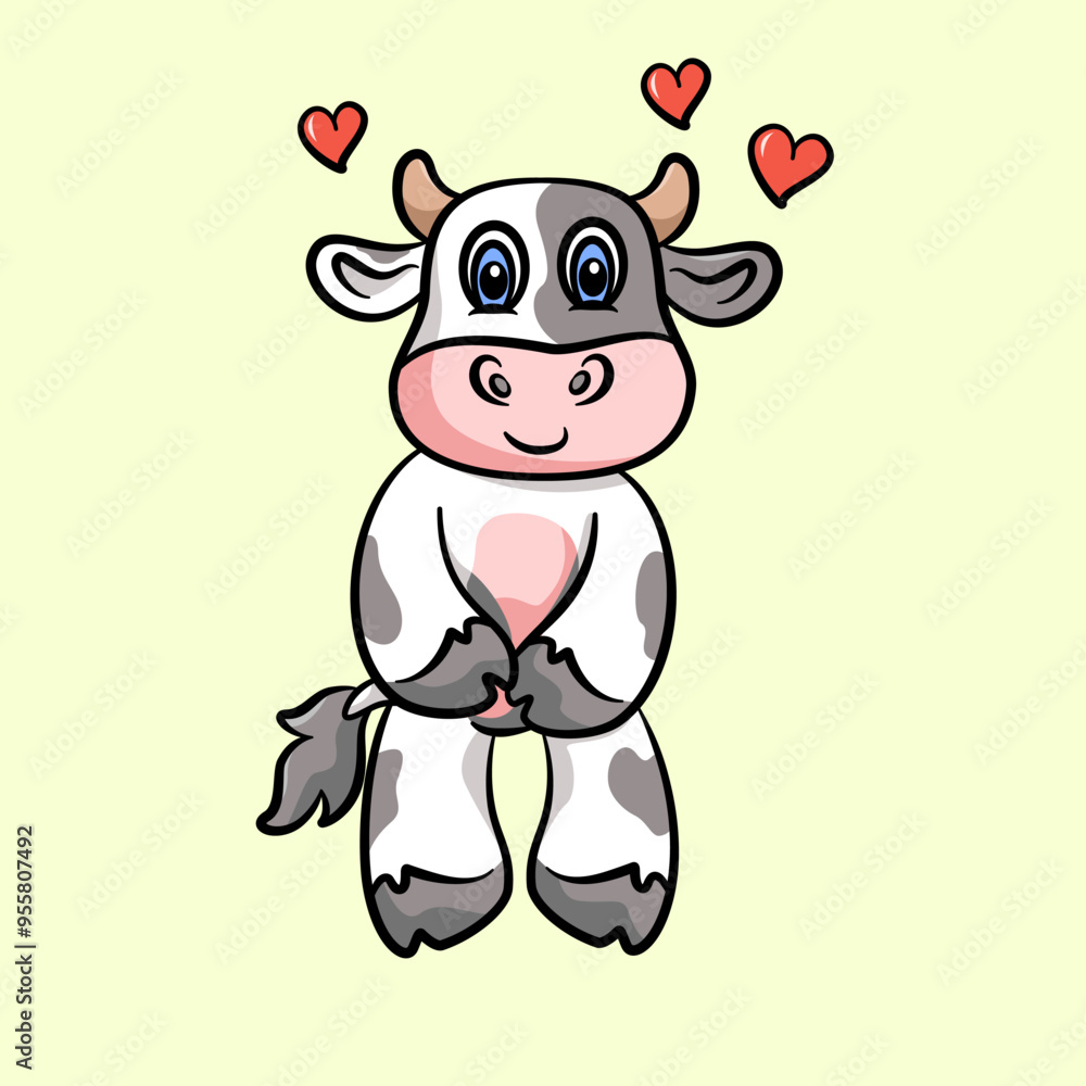 cartoon vector cow happy cartoon vector cow happy