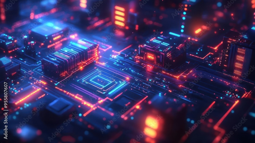 isometric big data analysis and cybersecurity concept 3d illustration of data center servers cloud storage and network connections with futuristic ui elements and glowing particles isometric big data analysis and cybersecurity concept 3d illustration of data center servers cloud storage and network connections with futuristic ui elements and glowing particles