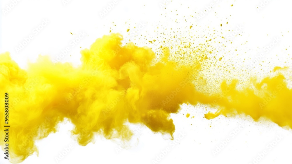 Vibrant Yellow Powder Explosion Creating Dynamic Visual Effects Vibrant Yellow Powder Explosion Creating Dynamic Visual Effects