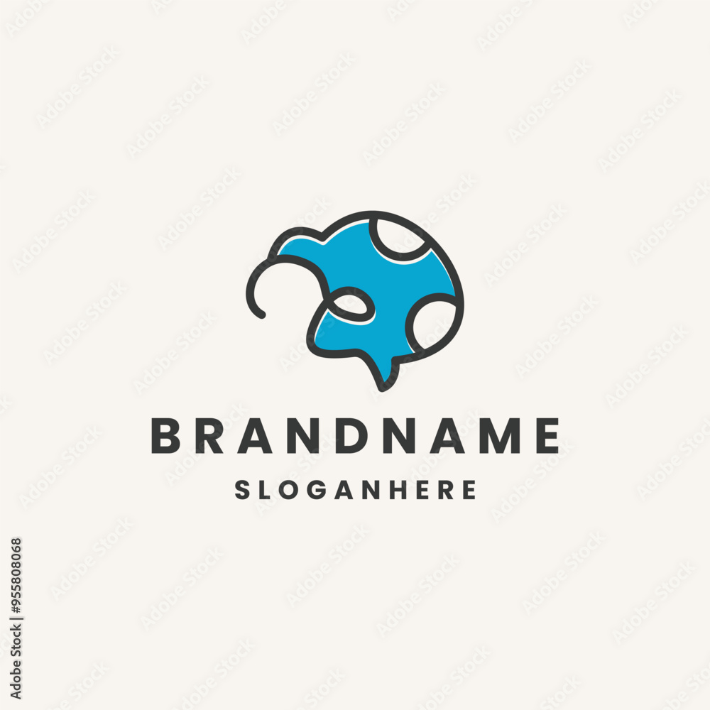 Brain abstract logo template vector illustration design Brain abstract logo template vector illustration design