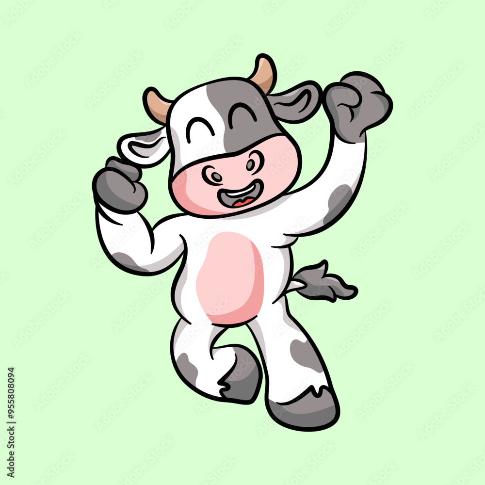 cartoon vector Cute Happy Cow cartoon vector Cute Happy Cow