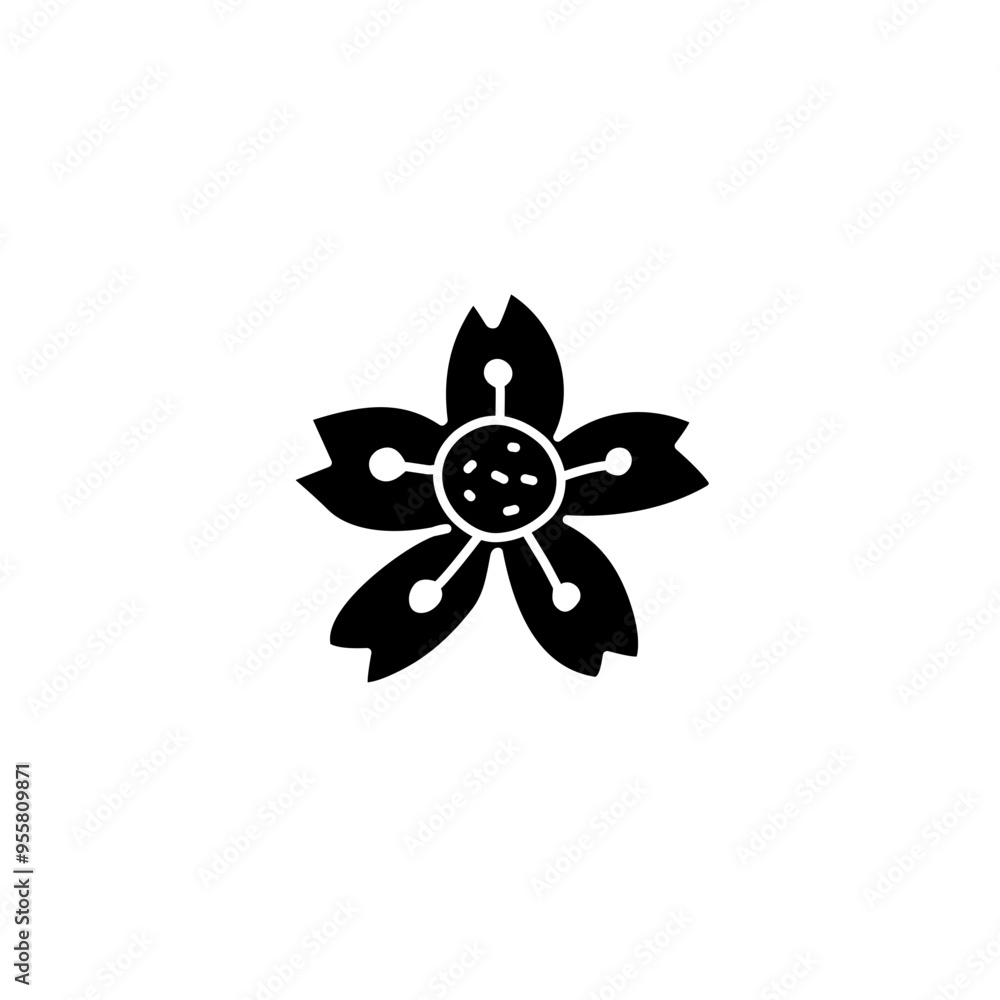cherry blossom silhouette icon cherry blossom silhouette icon