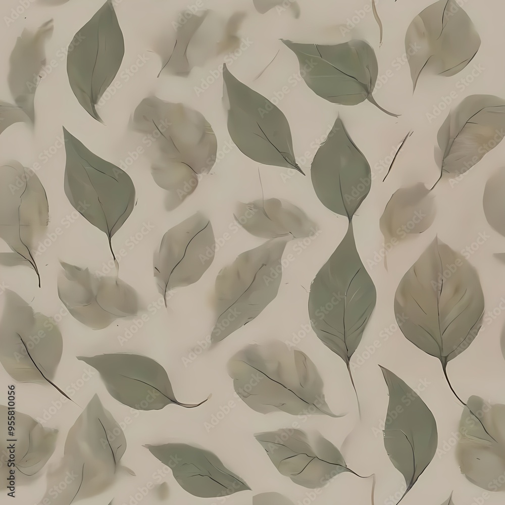 Linen and Leaves: Textured patterns of leaves printed on a linen-like background, emphasizing a rustic feel. Linen and Leaves: Textured patterns of leaves printed on a linen-like background, emphasizing a rustic feel.