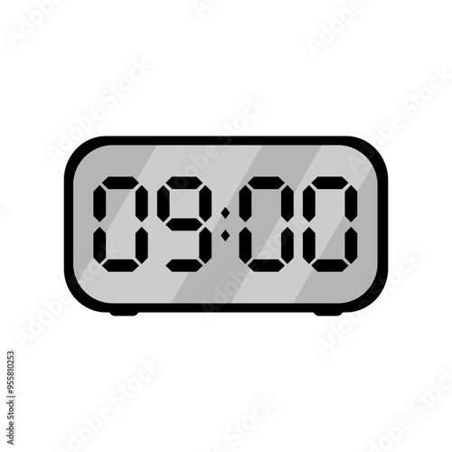digital clock shown 9am