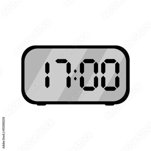 digital clock shown 5 pm