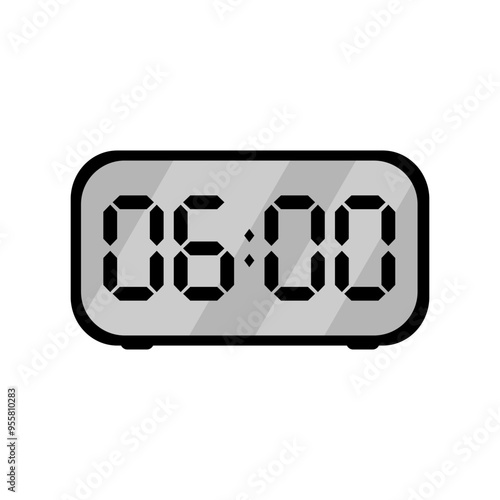 digital clock shown 6am