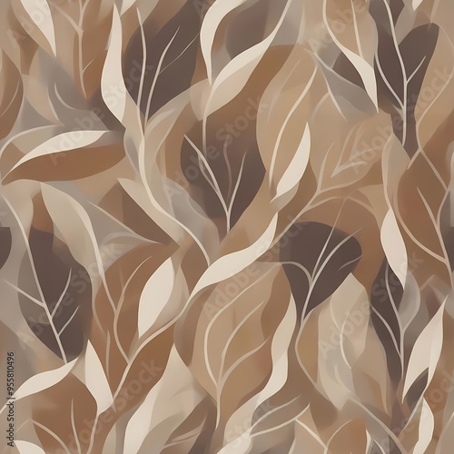 Abstract Leaves: Minimalist leaf shapes in earth tones with a modern twist.