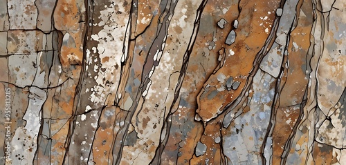 Abstract stone surfaceA high-resolution close-up of a weathered stone surface, revealing natural patterns and subtle color variations. photo