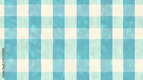 Abstract Checkerboard Pattern with Textured Blue and White Squares, background