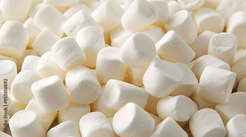 A Close-Up View of White Marshmallows A Close-Up View of White Marshmallows
