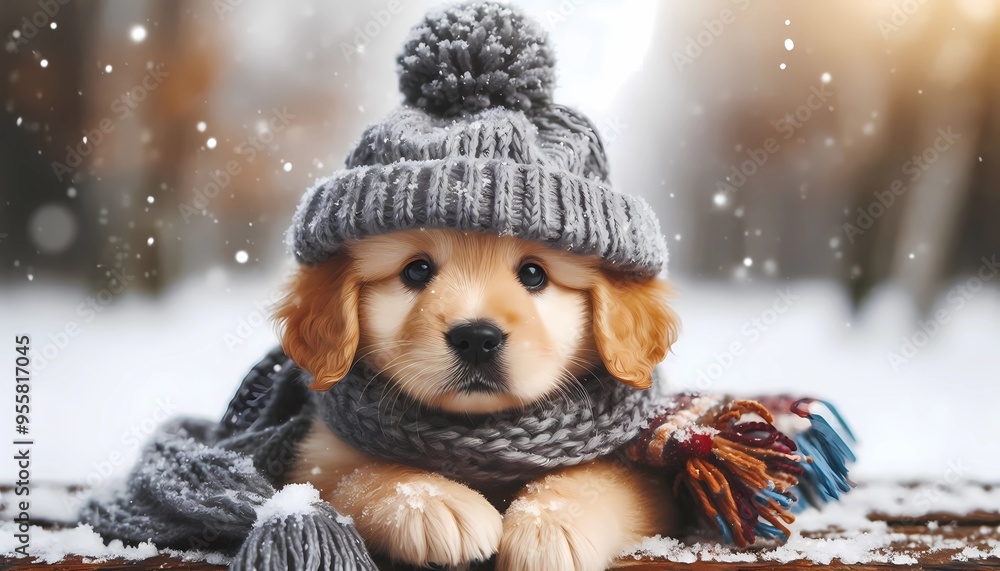 Welpe im Schnee Welpe im Schnee
