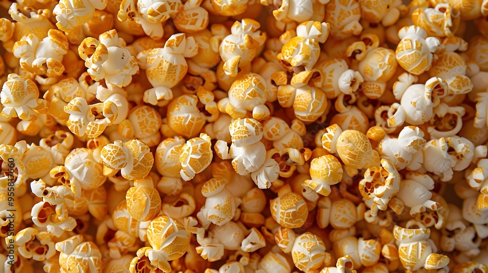 Close-up of Buttery, Golden Yellow Popcorn Close-up of Buttery, Golden Yellow Popcorn
