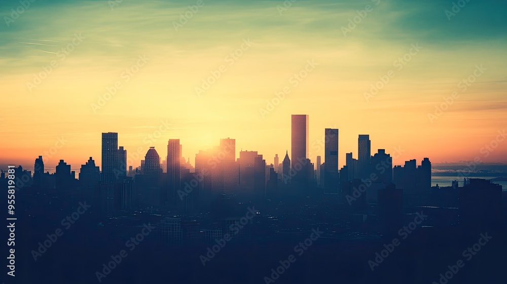 Modern Cityscape with Skyscrapers and Urban Elements Modern Cityscape with Skyscrapers and Urban Elements