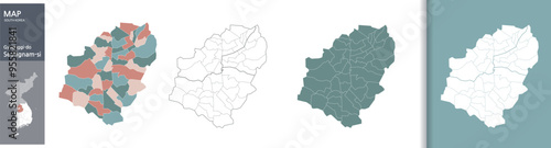 Gyeonggi-do Seongnam-si Administrative District Map (Illustrated)