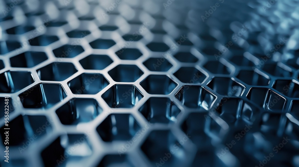 Naklejka premium Abstract Blue Hexagon Pattern Background