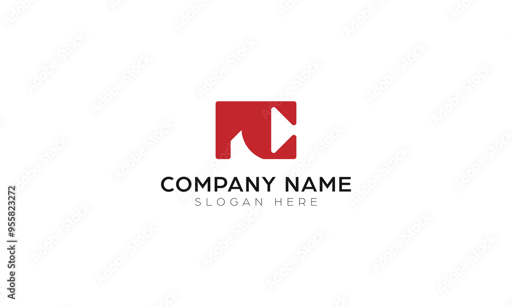 Initials P and C bold monogram vector logo Initials P and C bold monogram vector logo