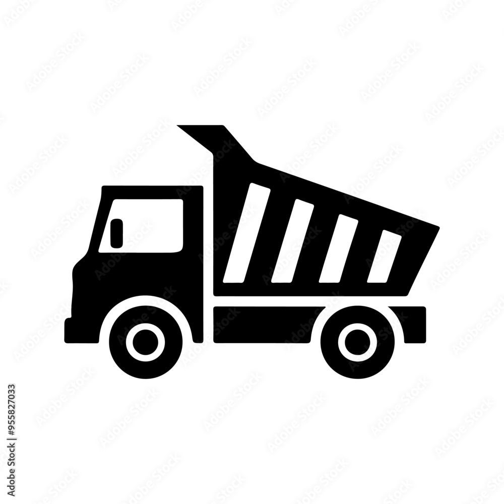 Heavy-Duty Dump Truck Silhouette Vector – Industrial Transport Icon Heavy-Duty Dump Truck Silhouette Vector – Industrial Transport Icon