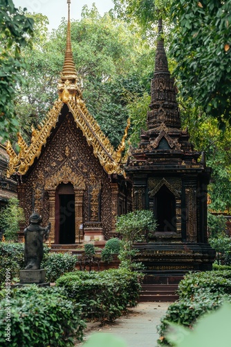 Golden Temple Ancient Architecture Buddhist Shrine Traditional Thai Temple